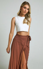 Break A Leg Maxi Skirt - Wrap Tie Skirt in Espresso