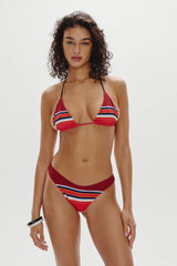 Nick Striped Triangle Bikini Top - Sandstone