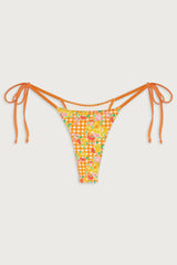 Divine Floral Skimpy Bikini Bottom - Marigold Gingham