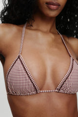 x BELLA HADID Nick Triangle Bikini Top - Dream Gingham