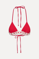 Lana Skimpy Triangle Bikini Top - Spice Dot