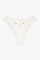 Beck High Waisted Bikini Bottom - White