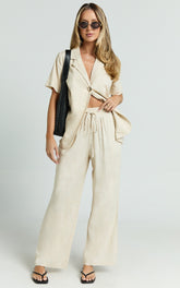 Ace Pants - Linen Look Pant in Oatmeal