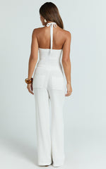 Agnes Pants - High Waist Crochet Pants in Off White