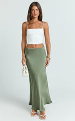 Amari Maxi Skirt - High Waisted Bias Cut Skirt in Sage