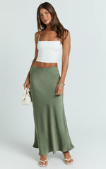Amari Maxi Skirt - High Waisted Bias Cut Skirt in Sage