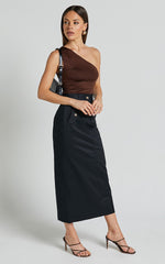 Anna Midi Skirt - High Waisted Cargo in Black