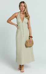 Beata Midi Dress - Line Dress in Sage