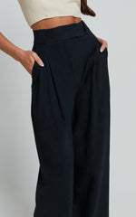 Bette Pants - High Waisted Wide Leg Pants in Black