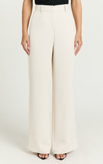 Bonnie Pants - High Waisted Tailored Wide Leg Pants in Bone