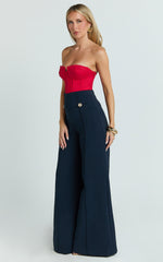 Brigitte Bodysuit - Sweetheart Paneled Bodysuit in Red