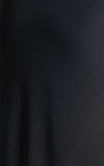 Carrie Maxi Dress - Cowl Back Lace Insert Dress in Black