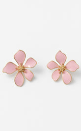 Chaney Enamel Earrings in Pink