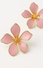 Chaney Enamel Earrings in Pink