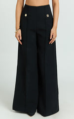 Clara Pants - High Waisted Wide Leg Pants in Black