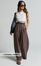 Clarke Pants - High Waist Wide Leg Pants in Slate