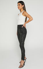 Corey Pants - Sequin Leggings in Black