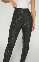 Corey Pants - Sequin Leggings in Black