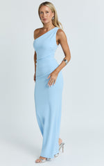 Criselda Maxi Dress - One Shoulder Maxi Dress in Blue