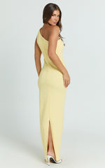 Criselda Maxi Dress - One Shoulder Maxi Dress in Lemon