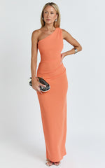Criselda Maxi Dress - One Shoulder Maxi Dress in Orange