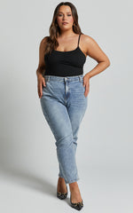 Daramie Bodysuit - Underbust Detail Bodysuit in Black