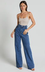 Daramie Bodysuit - Underbust Detail Bodysuit in Sand