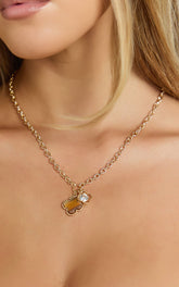 Diane Multi Clover Pendant Necklace in Gold