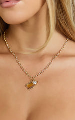 Diane Multi Clover Pendant Necklace in Gold