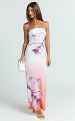 Elouise Maxi Dress - Strapless Dress in Orchid Ombre