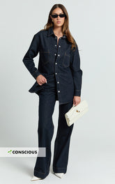 Faharra Shirt - Recycled Cotton Denim Shirt in Raw
