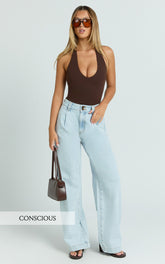 Fergie Jeans - Denim High Waisted Straight Leg Denim Jeans in Light Blue