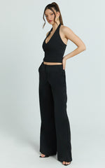 Frances Pants - Low Rise Relaxed Fit Pants in Black