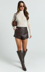 Freya Top - Turtle Neck Long Sleeve Fitted Stretch Tulle Top in Cream