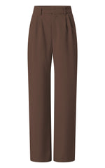 Lorcan Pants - High Waisted Tailored Pants in Chocolate