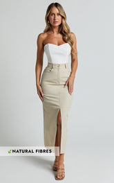 Irie Top - Linen Sweetheart Strapless Corset Top in White