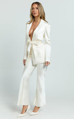 Jagger Pants - Flared Bias Cut Pants in Pearl