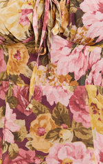 Jasalina Midi Dress - Puff Sleeve Dress in Classic Floral