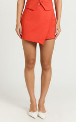 Kai Skort - Mid Waisted Cross Over Skort in Orange