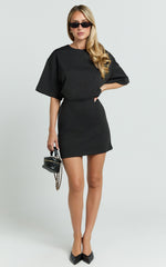 Karyna Mini Dress - shirt Dress in Black