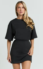 Karyna Mini Dress - shirt Dress in Black