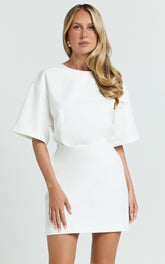 Karyna Mini Dress - shirt Dress in White