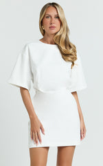Karyna Mini Dress - shirt Dress in White