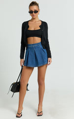 Katherine Cardigan - Long Sleeve Cardigan And Bralette Set in Black