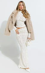 Kathleen Top - Turtle Neck Long Sleeve Jersey Top in Cream