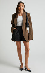 Khaimy Shorts - High Waisted Cuffed Shorts in Black