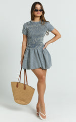 Kristen Mini Dress - Shirt Dress in Navy