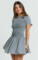 Kristen Mini Dress - Shirt Dress in Navy