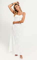 Lily Maxi Dress - Sheer Jacquard Maxi Dress in Cream