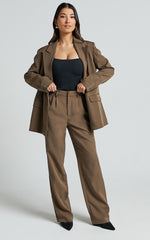 Lorcan Pants - High Waisted Tailored Pants in Olive